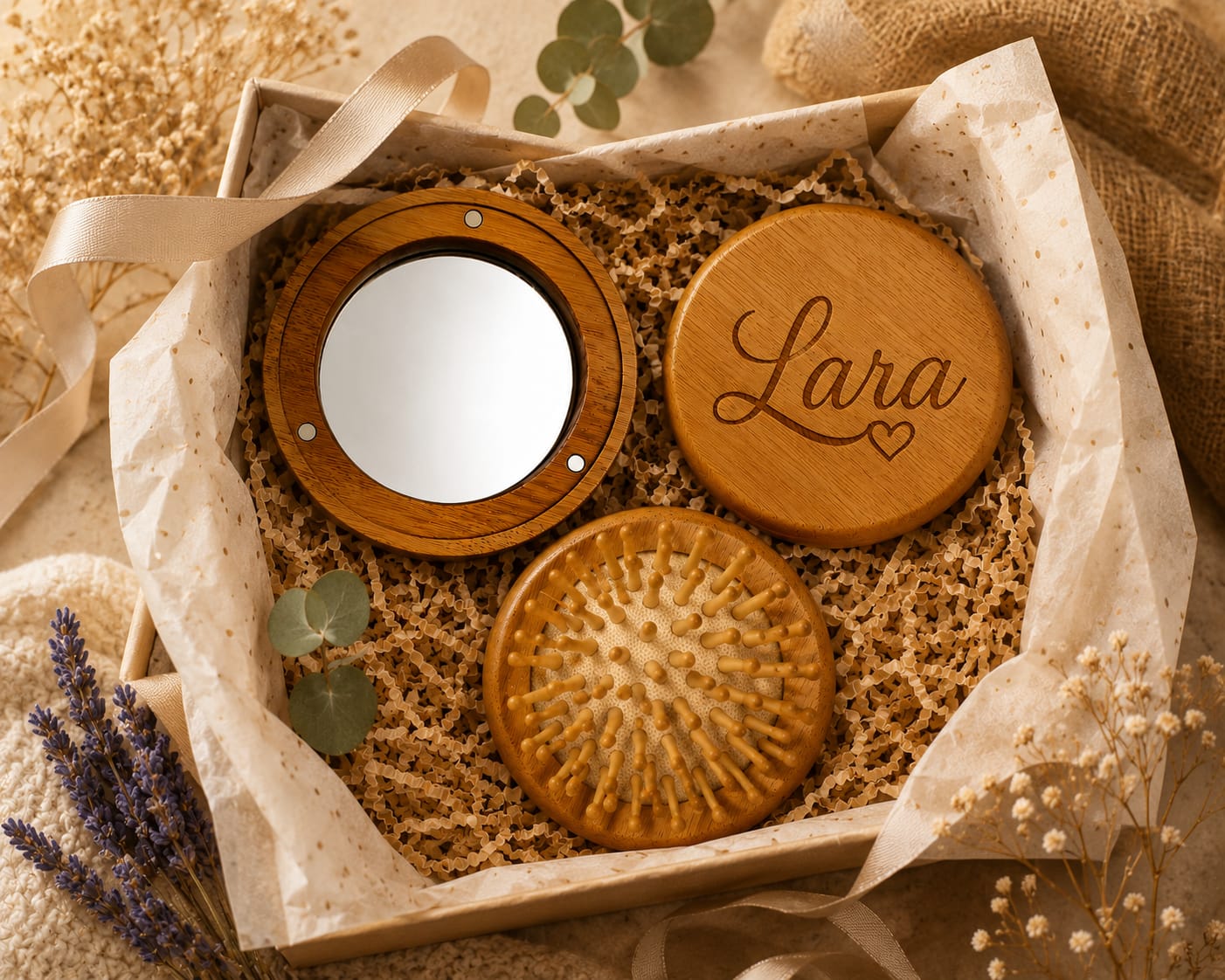 Kit de belleza de bambú personalizado
